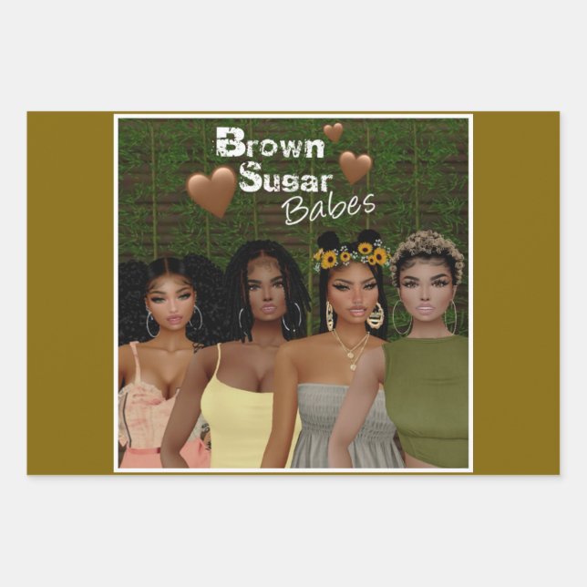 Brown Sugar Babes Gift Wrap 13 Geschenkpapier Set (Vorderseite)