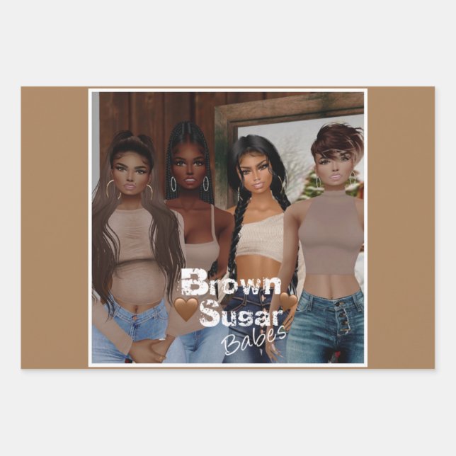 Brown Sugar Babes Gift Wrap 2 Geschenkpapier Set (Vorderseite)