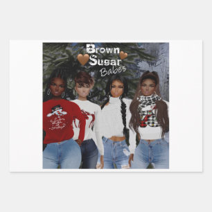 Brown Sugar Babes Gift Wrap 3 Geschenkpapier Set