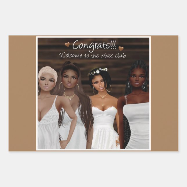 Brown Sugar Babes Gift Wrap 4 Geschenkpapier Set (Vorderseite)