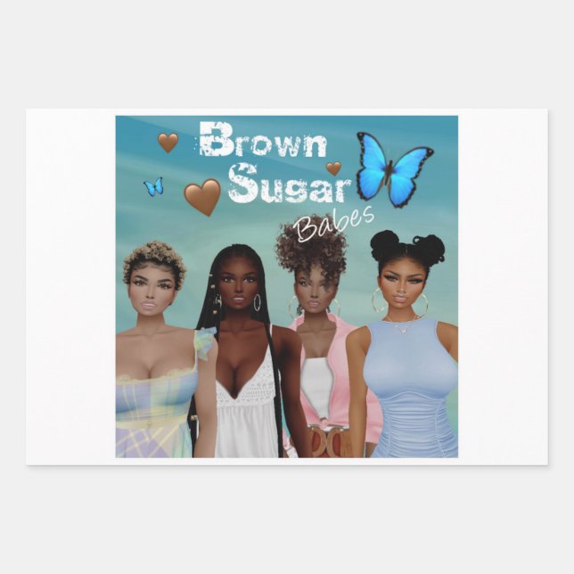 Brown Sugar Babes Gift Wrap 4 Geschenkpapier Set (Vorderseite)