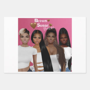 Brown Sugar Babes Gift Wrap 6 Geschenkpapier Set