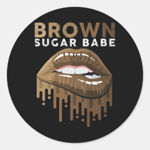 Brown Sugar Be Black History Monat Juneteenth Mela Runder Aufkleber