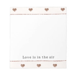 Brown Sugar Blush Pink Glitter Hearts Notizblock