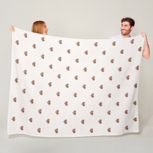 Brown Sugar Glitter Hearts Love Valentine's Fleecedecke (Beispiel)