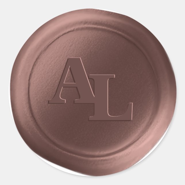 Brown Sugar Wax Siegel Monogram Wedding Stickers (Vorderseite)