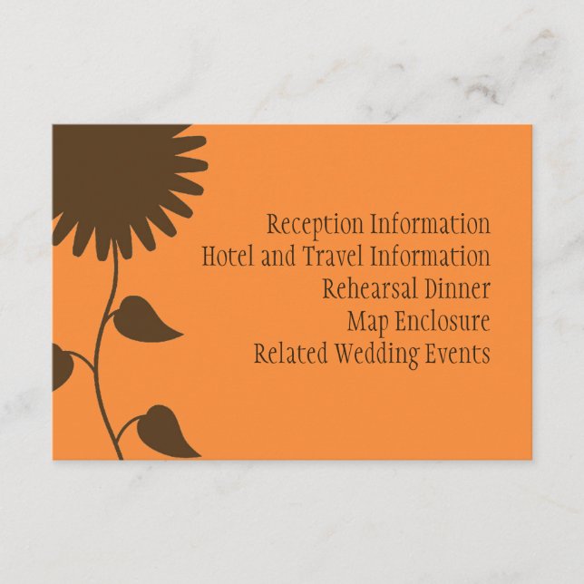Brown Sunflower Umschließungskarte Begleitkarte (Vorderseite)