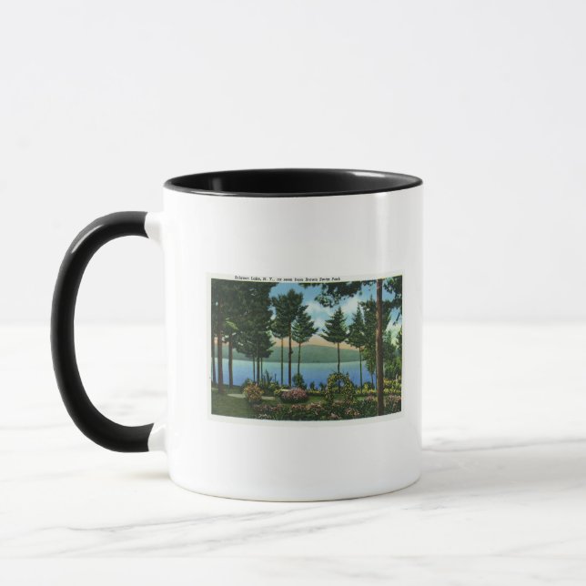 Brown Swan Park Blick auf den See Tasse (Links)