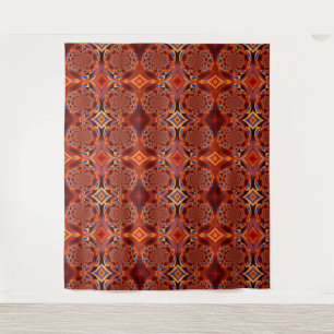 Brown Swirl Design Tapestry Wandteppich
