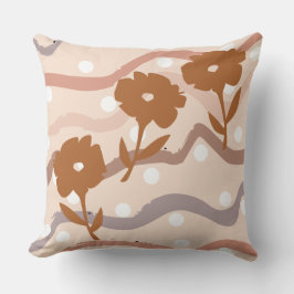 Brown Swirl Floral Kissen