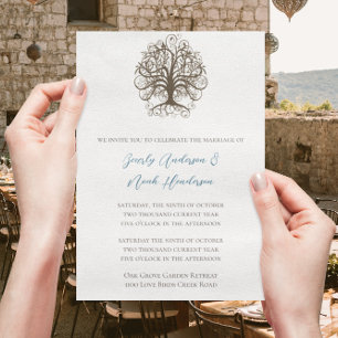 Brown Swirl Tree Roots of Liebe Wedding Einladung