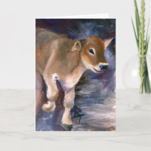 Brown Swiss Calf Blank Card Karte