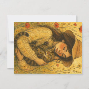 Brown Tabby Cat Mama Postkarte