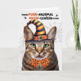 Brown Tabby Halloween Cat PURRanormal MEOWolween Feiertagskarte