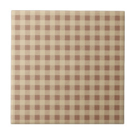 Brown Tan Beige Buffalo Kariertes Land Rustikal Fliese