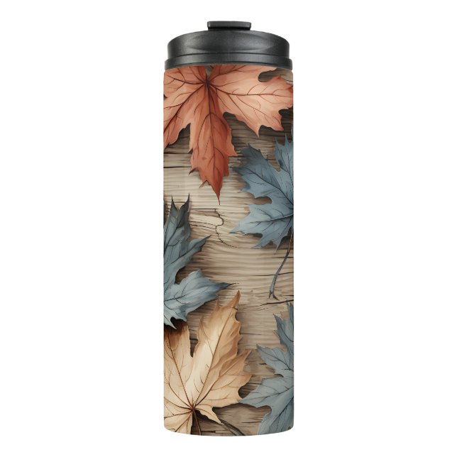 BROWN TAN BLUE FALL AUTUMNBLASEN THERMOSBECHER (Vorderseite)