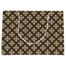 Brown & Tan Deko Hearts Gemustert