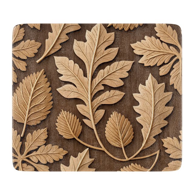 BROWN & TAN FALL AUTUMN LEAVES & ACORNS SCHNEIDEBRETT (Vorderseite)