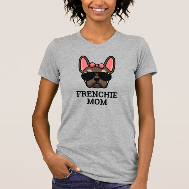 Brown Tan Female French Bulldog Frenchie Dog Mama T-Shirt (Vorderseite)