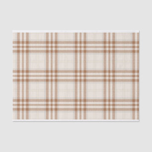 BROWN & TAN NEUTRAL KARIERTES PATTER SEIDENPAPIER