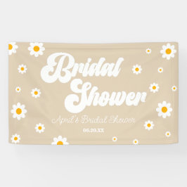 Brown Tan Retro Daisy Blume Brautparty Banner