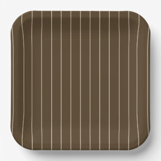 Brown & Tan Striped Paper Plates - 9in  Pappteller