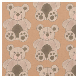 Brown Tan Teddy Bear Plush Tierspielzeug Print Stoff