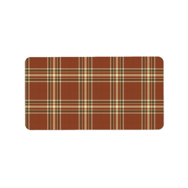 Brown Tartan Labels Adressaufkleber (Vorne)