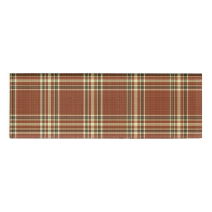 Brown Tartan Name Tag Namenschild