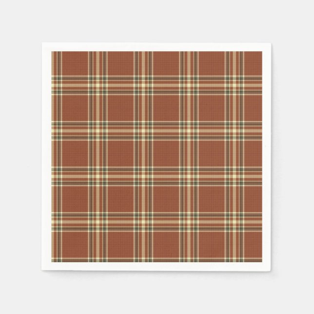 Brown Tartan Paper Napkins Serviette (Vorderseite)