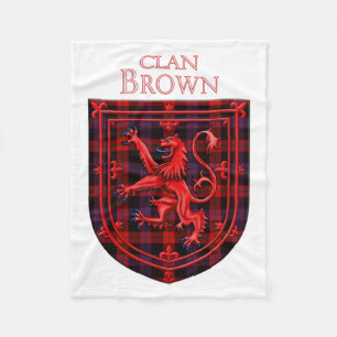 Brown Tartan Scottish Kariert Lion Rampant Fleecedecke