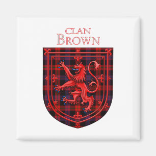 Brown Tartan Scottish Kariert Lion Rampant Magnet