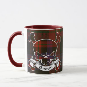 Brown Tartan Skull-Tasse Tasse