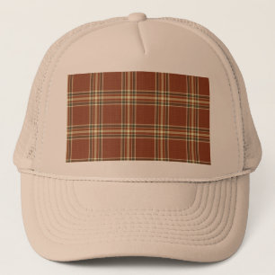 Brown Tartan Trucker Hat Truckerkappe