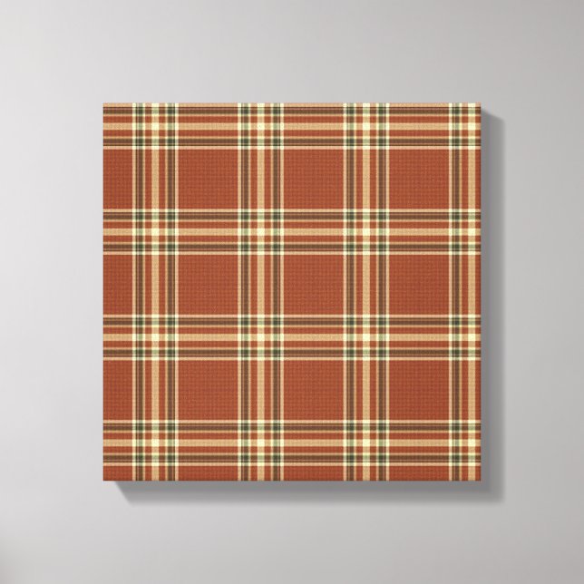 Brown Tartan Wrapped Canvas Leinwanddruck (Vorderseite)