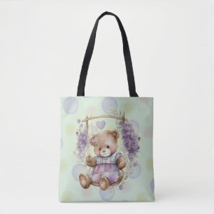 Brown Teddy Bar Swinging Lavender Dress