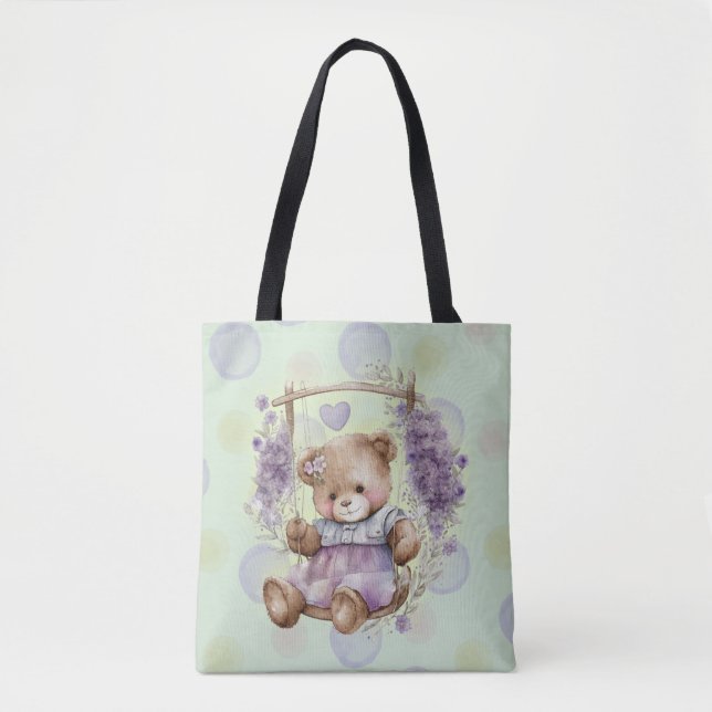 Brown Teddy Bar Swinging Lavender Dress (Vorderseite)