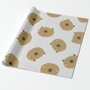 Brown Teddy Bär Wrapping Paper Geschenkpapier