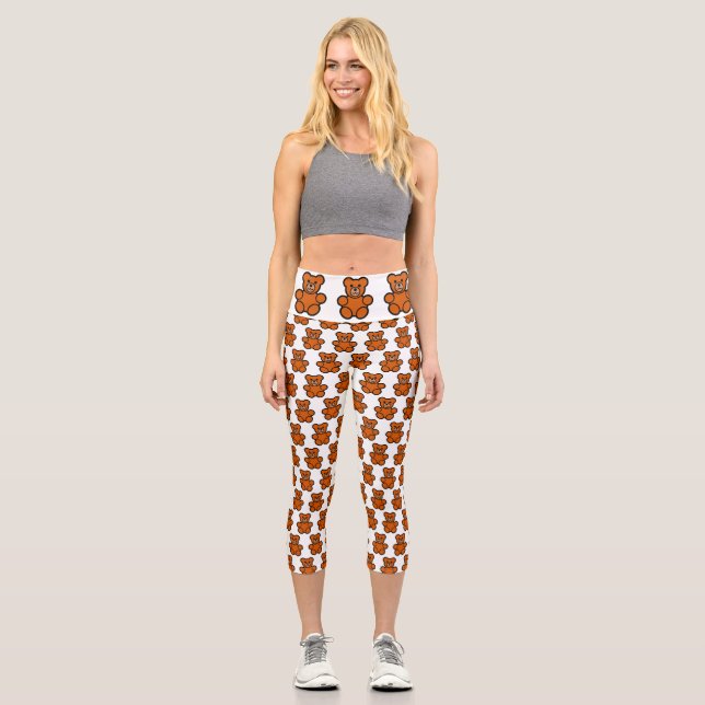 Brown Teddy Bear Capri Leggings (Vorderseite)