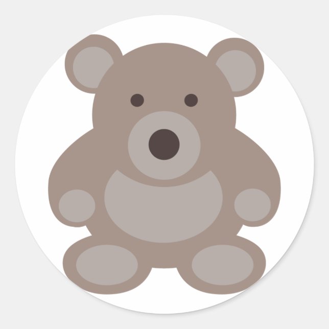 Brown Teddy Bear Runder Aufkleber (Vorderseite)