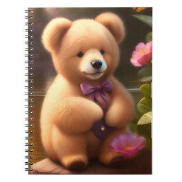 Brown Teddy Bear Spiral Notebook Notizblock