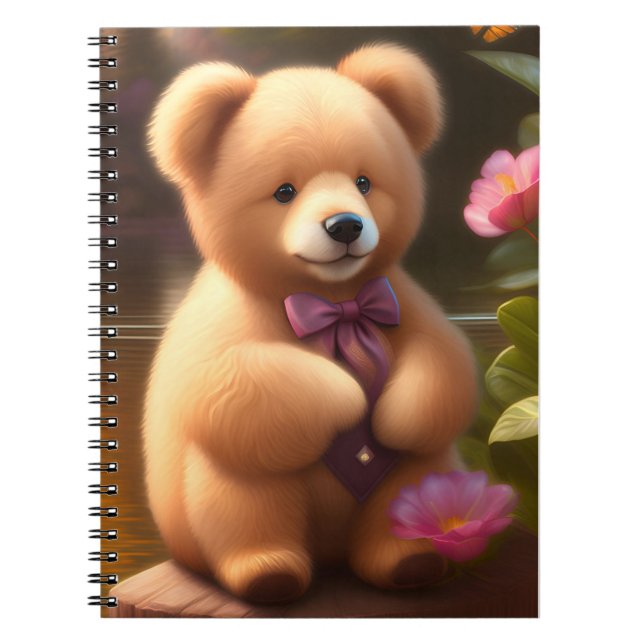 Brown Teddy Bear Spiral Notebook Notizblock (Vorderseite)
