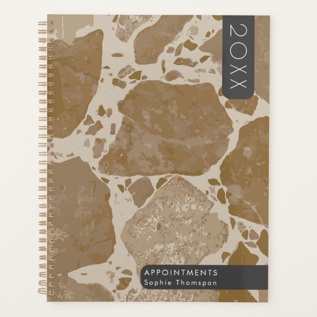 Brown Terrazzo neues Jahr Planer (Vorderseite)