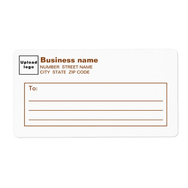 Brown Text Business Shipping Label (Vorne)