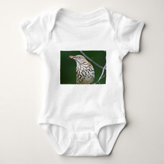 Brown Thrasher w/Catch of the Day Geschenke Beklei Baby Strampler (Vorderseite)