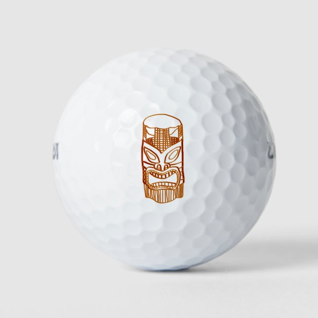 Brown Tiki Skulptur Thunder_Cove Golfball (Vorderseite)