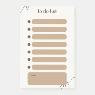 Brown to do List Post-It-Notes Post-it Klebezettel