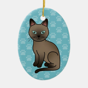 Brown Tonkinese Cat Keramik Ornament