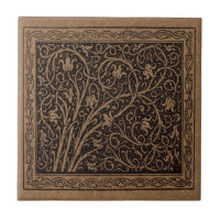 Brown Toolkit Leather Art Nouveau Floral