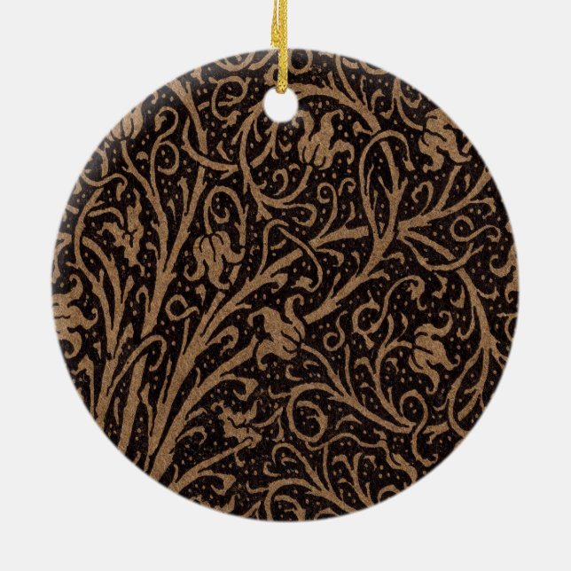 Brown Toolkit Leather Art Nouveau Floral Keramikornament (Hinten)